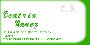 beatrix mancz business card